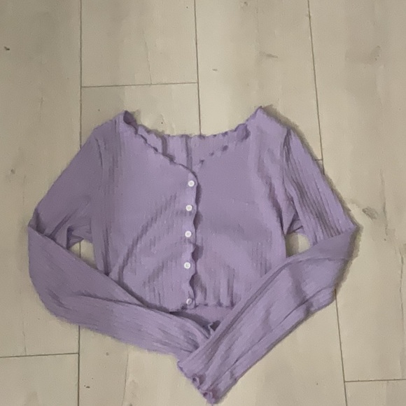 - Teen Girls Lettuce Trim Crop Top - - Picture 4 of 4